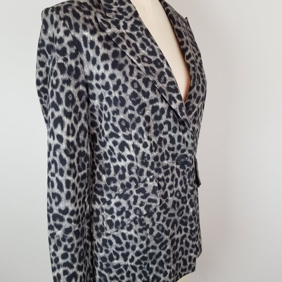 CAbi Women’s Jacket Blazer Jungle Animal Print Style #3373 Gray Black Sz 2 NWOT - Picture 7 of 10
